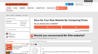 Would you recommend Mr Site website? | UK Business Forums