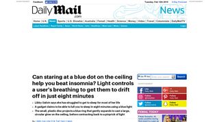 Can staring at Dodow's blue dot help you beat insomnia? | Daily Mail ...