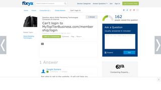SOLVED: Can't login to MyTopTierBusiness.com/membership/login ...