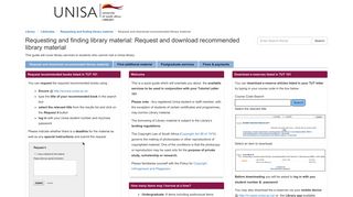 Request and download recommended library ... - LibGuides - Unisa
