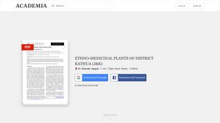 ETHNO-MEDICINAL PLANTS OF DISTRICT KATHUA (J&K) | Dr ...