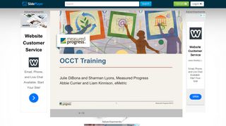 Measured Progress © OCCT Training Julie DiBona and Sharman ...
