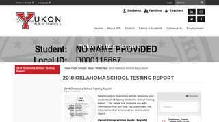 2018 Oklahoma School Testing Report - Yukon Public Schools