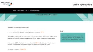 West College Scotland - Online Applications