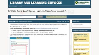 What is Typing Quest? How can I type better? faster? more ...