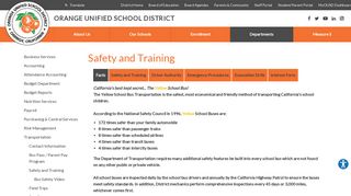 Safety and Training - Orange Unified School District