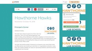 Hawthorne Hawks | Smore Newsletters for Education