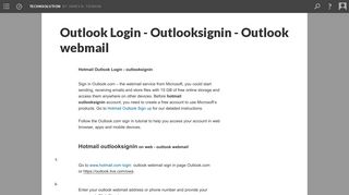 Outlook Login - Outlooksignin - Outlook webmail