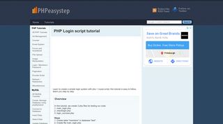 PHP Login script tutorial - PHPeasystep