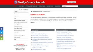 Risk Management - Shelby County Schools