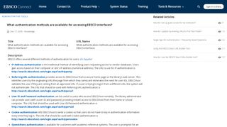 What authentication methods are available for accessing EBSCO ...
