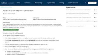 How do I set up User ID/Password Authentication? - Help - Ebsco