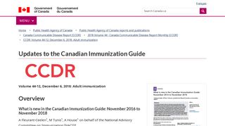 Updates to the Canadian Immunization Guide - Canada.ca