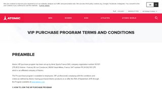 Vip purchase program terms and conditions | INTERNATIONAL - Atomic