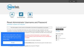 Reset Administrator Username and Password - SmarterTools
