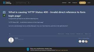 What is causing 'HTTP Status 400 - Invalid direct reference to form ...