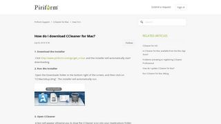 How do I download CCleaner for Mac? – Piriform Support