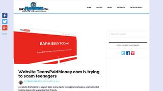 Website TeensPaidMoney.com is trying to scam teenagers ...