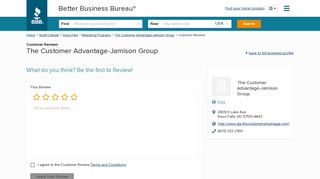 The Customer Advantage-Jamison Group | Reviews | Better ...