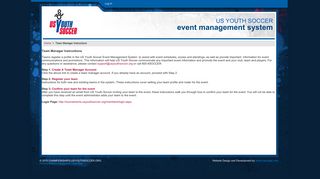 Team Manager Instructions - US Youth Soccer