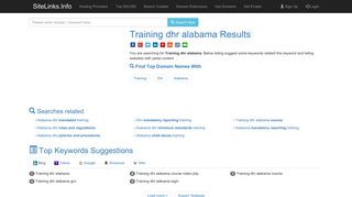 Training dhr alabama Results For Websites Listing - SiteLinks.Info