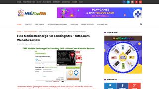 FREE Mobile Recharge For Sending SMS – Ultoo.Com Website ...