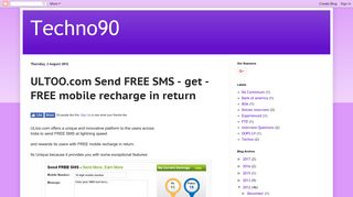 Techno90: ULTOO.com Send FREE SMS - get - FREE mobile ...