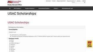 USAC Scholarships | Study Abroad Office - ASU Study Abroad