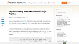 Payment Gateway Referral Exclusions in Google Analytics | Analytics ...
