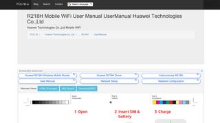 R218H Mobile WiFi User Manual UserManual Huawei Technologies ...
