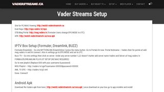 Vader Streams Setup - Vader Streams | #1 Reseller for Vader Stream ...