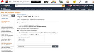 Amazon.com Help: Sign Out Of Your Account