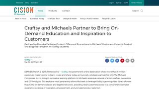 Craftsy and Michaels Partner to Bring On-Demand Education and ...