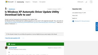 Is Windows XP Automatic Driver Update Utility Download Safe to ...