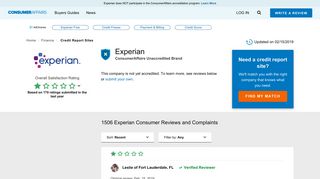 Top 1,495 Reviews and Complaints about Experian
