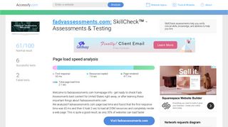 Access fadvassessments.com. SkillCheck™ - Assessments & Testing