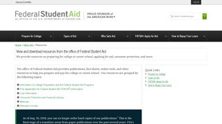 Resources - Federal Student Aid - ED.gov