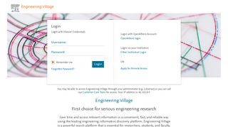 Engineering Village - Login