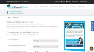 Create Your Account : GetDivorcePapers.com