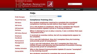 FAQs | hr.ua.edu - The University of Alabama