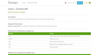 Users - iContact API | iContact