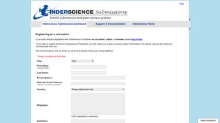 Registering as a new author - Inderscience Submissions ...