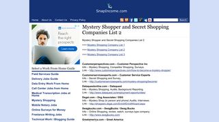 Mystery Shopper and Secret Shopping Companies List 2 - Make ...