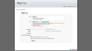 Sign up | MyDrive - Your Swiss Online Storage