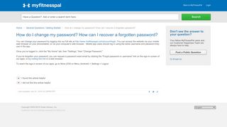 MyFitnessPal | How do I change my password? How can I r...