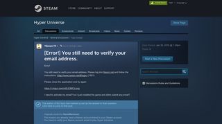 [Error!] You still need to verify your email address. :: Hyper Universe ...