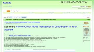Check your PRAN Transaction & Contribution of Govt. in PRAN ...