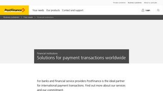 Financial institutions | PostFinance