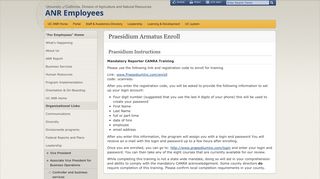 Praesidium Armatus Enroll - ANR Employees