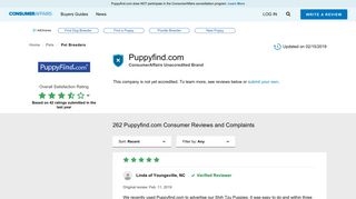 Top 259 Reviews and Complaints about Puppyfind.com